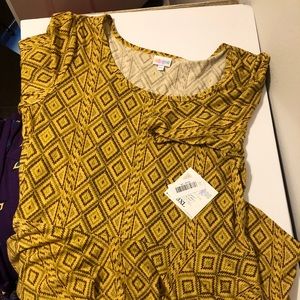 LulaRoe 3x Nicole - mustard and brown - NWT